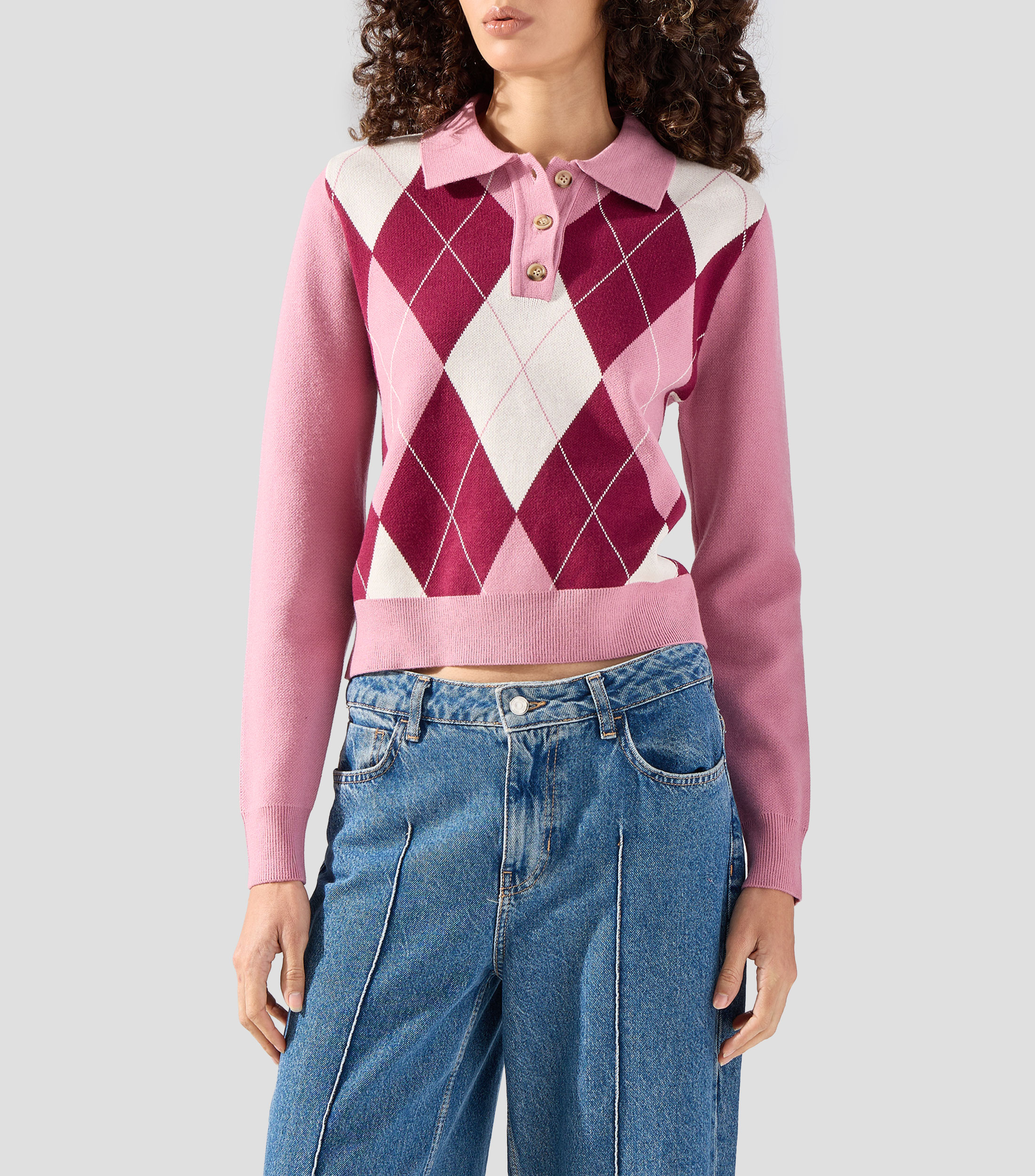 Suéter cuello polo Mujer